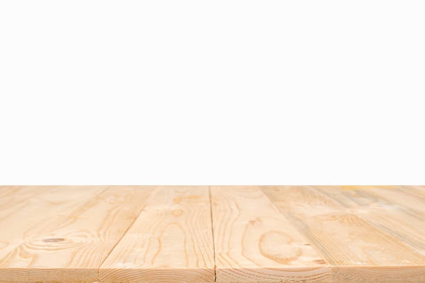 istock 3D rendering,wooden top table on isolated white blackgroud 1199177049