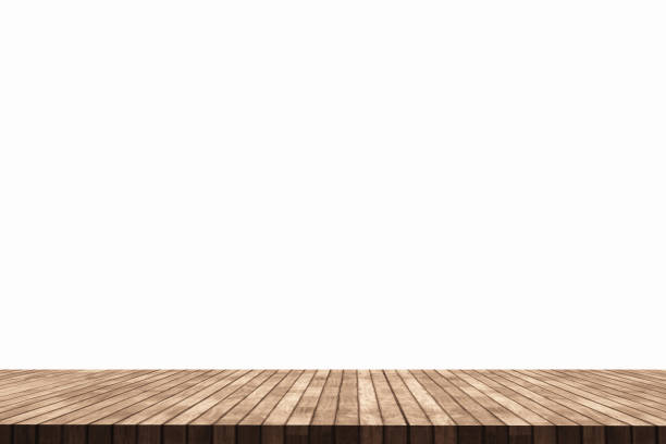 istock 3D rendering,wooden top table on isolated white blackgroud 1199177140