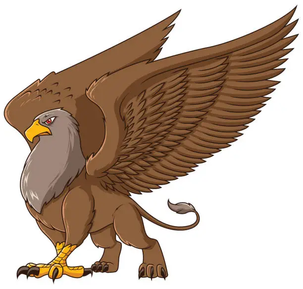 Vector illustration of Griffin on White