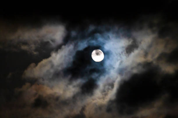 istock Full moon with clouds, Wolf Moon, Spooky moon 1199177909