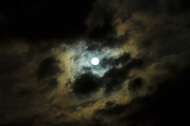 istock Full moon with clouds, Wolf Moon, Spooky moon 1199177915