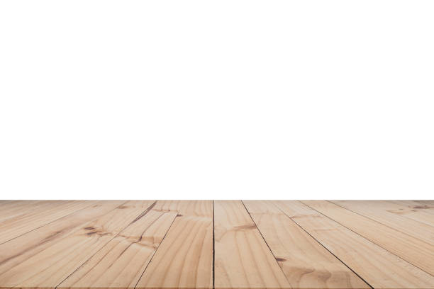 istock 3D rendering,wooden top table on isolated white blackgroud 1199178192