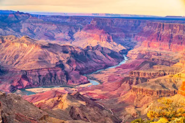 Beautiful Landscape of Grand Canyon from Desert View Point with the Colorado River, Arizona, United states of america.