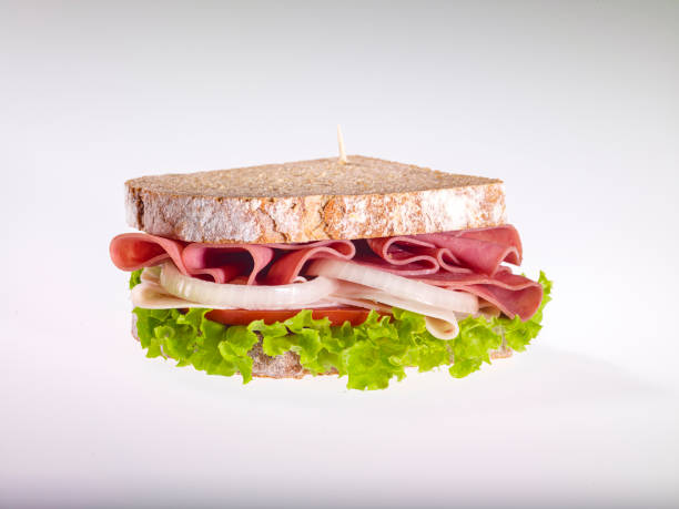 sandwich - portion turkey sandwich close up foto e immagini stock