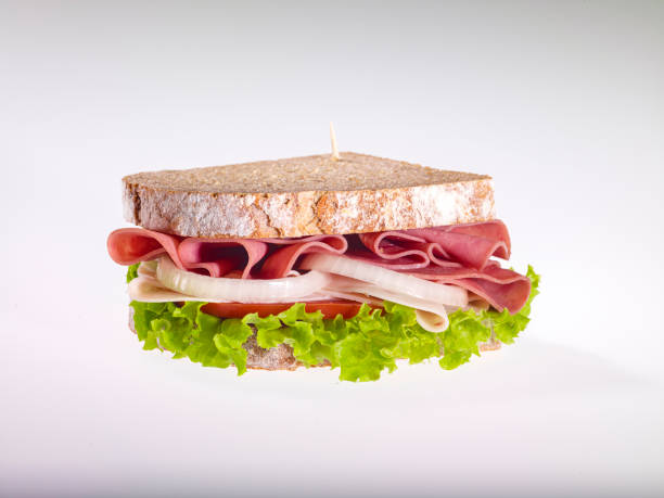sanduíche - portion turkey sandwich close up - fotografias e filmes do acervo