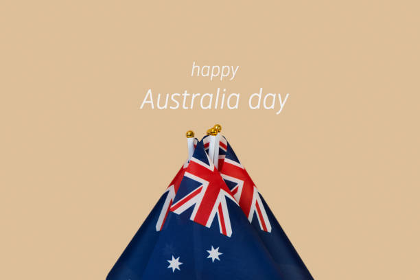 istock flags of australia and text happy australia day 1199181611