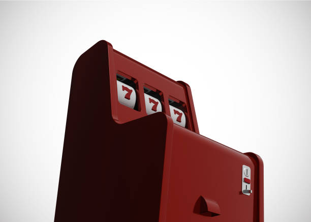 istock Red Slot Machine Casino Retro Style 777 One Arm Gambit 3D Render 1199185705