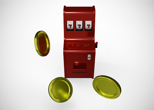Red rounded rectangle push button START - 3D rendering