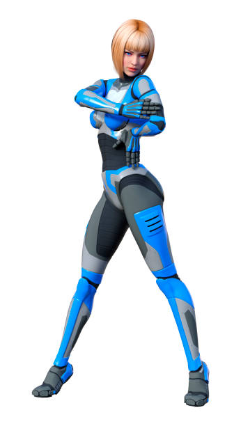 istock 3D illustration futuristic robot on white 1199186869