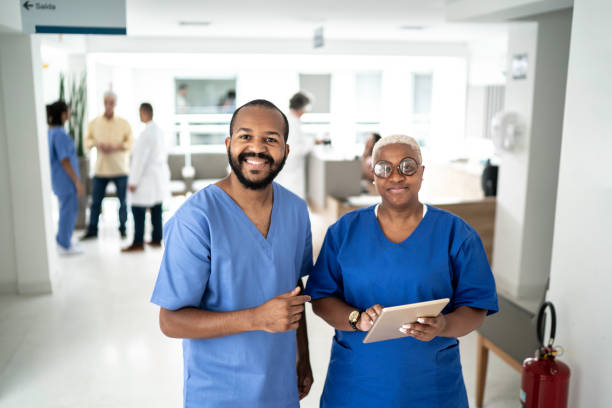 istock Portrait of nurses using digital tablet at hospital 1199187790