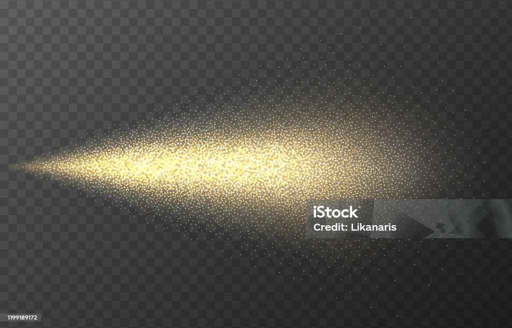 Gold Spray Paint With Glitter Particles Isolated On Transparent Background  Stock Illustration - Download Image Now - iStock
