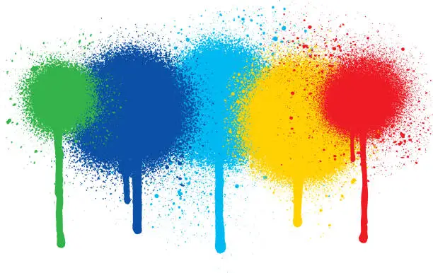 Vector illustration of Spray splatter paint over white background