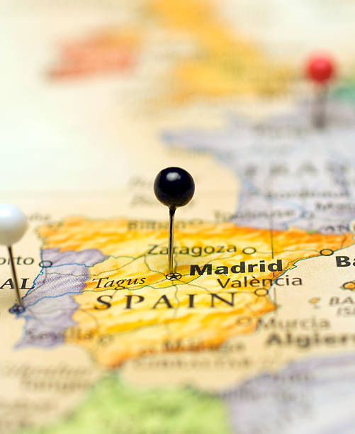 istock Macro Map Of Madrid Spain 119919487