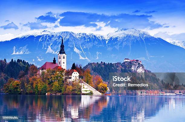 Bled Lake Island Stock Photo - Download Image Now - Slovenia, Bled - Slovenia, Lake Bled