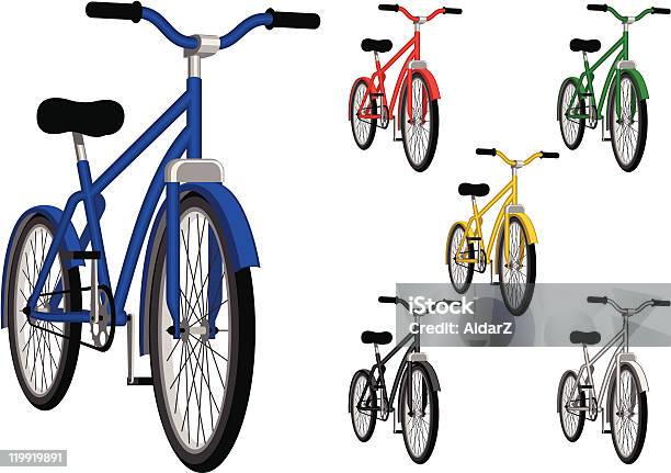 Bicycle Stock Illustration - Download Image Now - Bicycle, Black Color, Blue