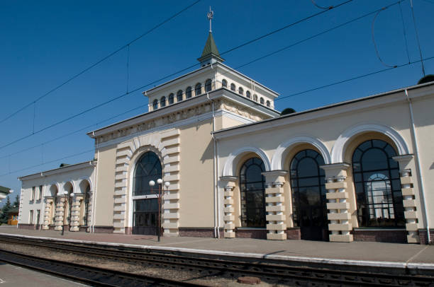 istock Kovel railway station against blue sky backgrou 1199202691