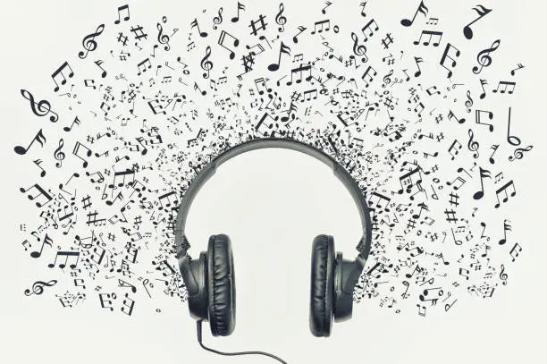 Photo of Abstract Headphones And Sign Musical Note
