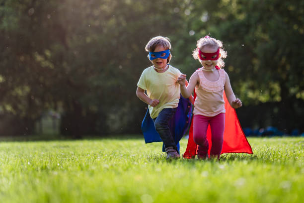 istock Small cute kids hero having fun 1199205980