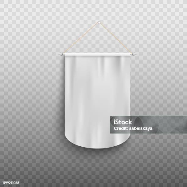 Simple Rectangular Rounded Banner Blank White Pennant Banner With Rounded Rectangle Shape Stock ...