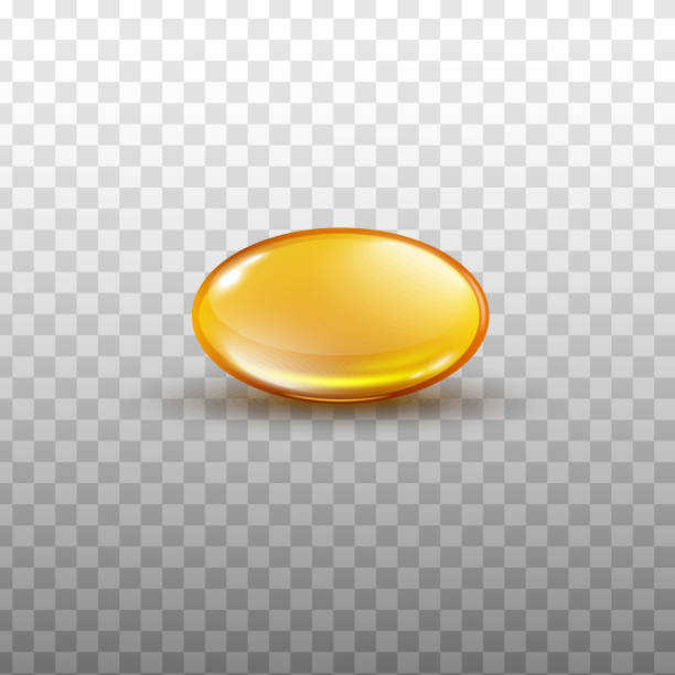 illustrazioni stock, clip art, cartoni animati e icone di tendenza di olio di pesce o capsula vitaminica solubile in grassi 3d illustrazione vettoriale realistica isolata. - gel capsules