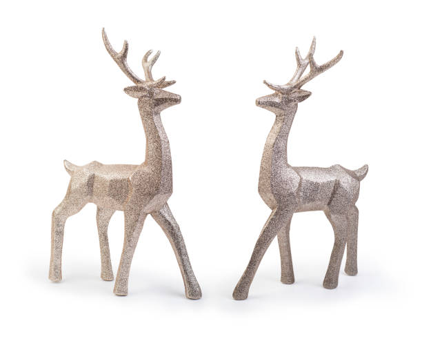 istock Set of Christmas deer decorative elements isolated on white background, Clipping path included Set of Christmas deer decorative elements isolated on white background, Clipping path included 1199214751