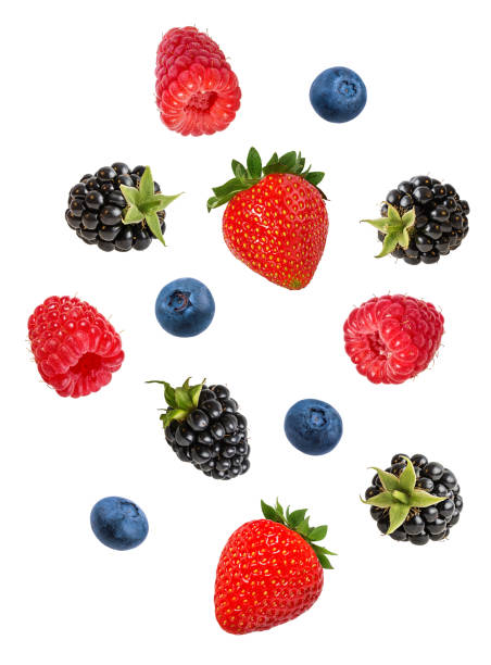 istock Collection of fresh berries isolated on white 1199217674