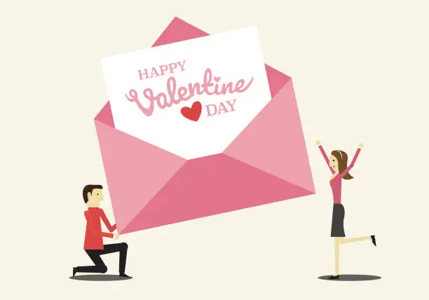 Vector illustration of Give love letter