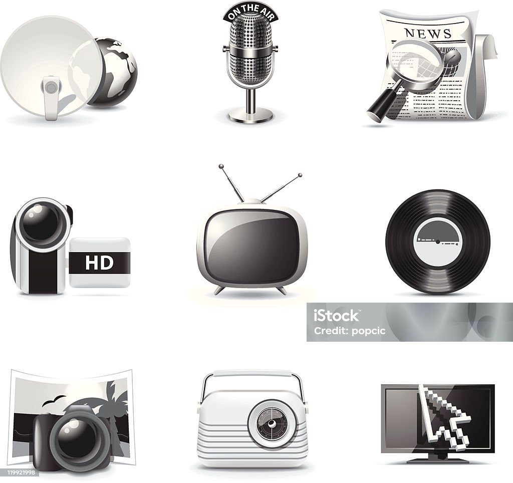 Media icons/B & W Serie - Lizenzfrei Bildkomposition und Technik Vektorgrafik