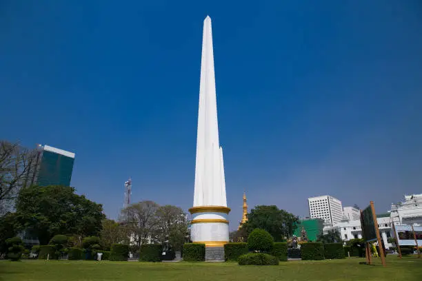 Photo of The independence monument in Yangon, Myanmar.