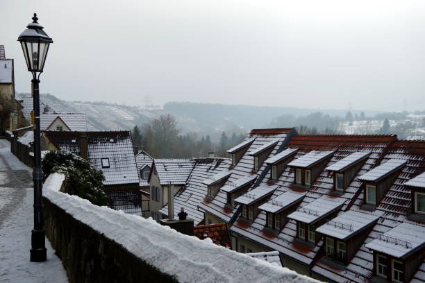 Aerial view onto roofs and buildings in Koenigswinter