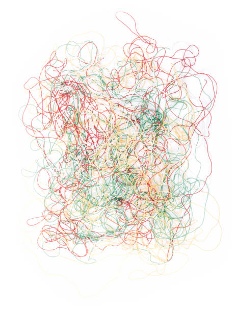 istock Multicolored wires and cables isolated on white background. 1199225662
