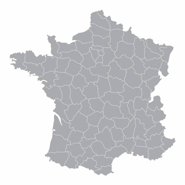 карта франции - france stock illustrations