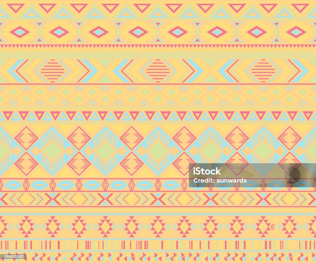 American Indian Pattern Tribal Ethnic Motifs Geometric Vector Background  Stock Illustration - Download Image Now - iStock