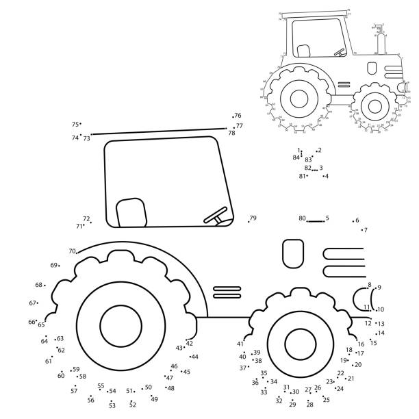 Educational Puzzle Game For Kidseducational Puzzle Game For Kids Numbers Game  Cartoon Tractor Transport Coloring Book For Children Stock Illustration -  Download Image Now - iStock