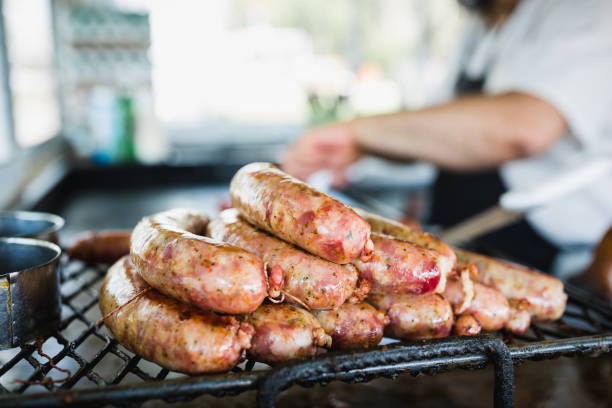 Traditional Argentinian hot dog - choripan