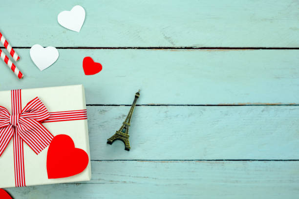 istock Table top view aerial image of decorations valentine's day 1199231688