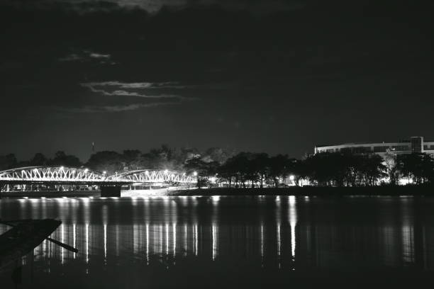 istock bridge cross river on night in Vietnam 1199233452