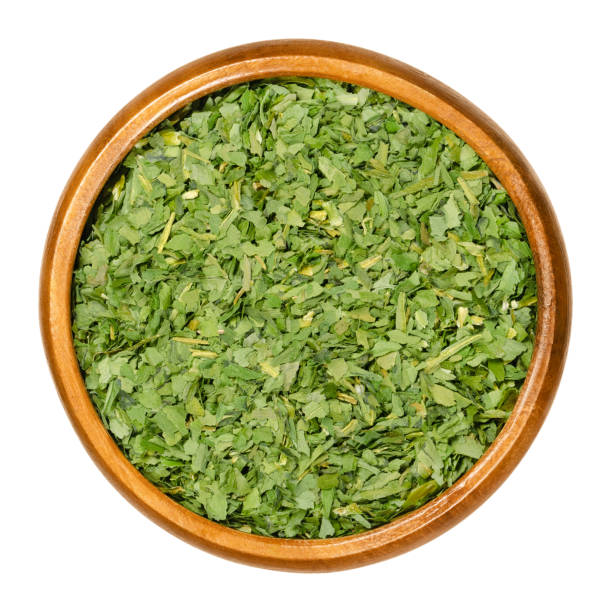 istock Dried ramsons, wild garlic in wooden bowl 1199234032