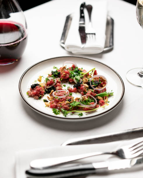 istock Steak Tartare with black caviar 1199236308