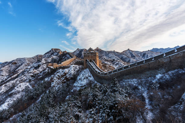 istock Great Wall of China covered with snow 1199238611