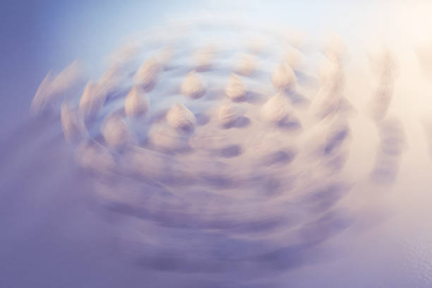 Paper balls in motion. An abstract picture.