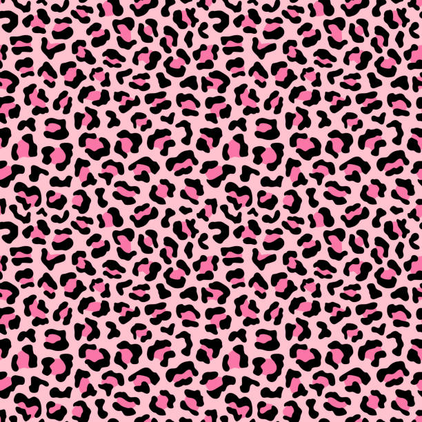 pastell rosa bunten leopard pelz nahtlose muster. wilde exotische tier-druck-design. vektor-tapete. - tierimitation stock-grafiken, -clipart, -cartoons und -symbole