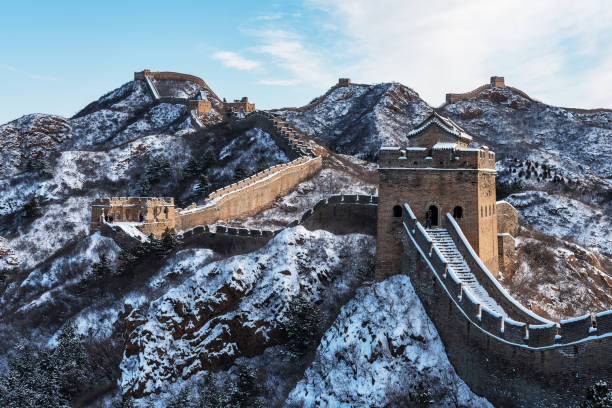 istock Great Wall of China covered with snow 1199244850