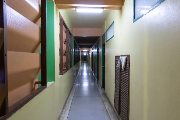 istock Room corridor In the hotel at night time 1199249856