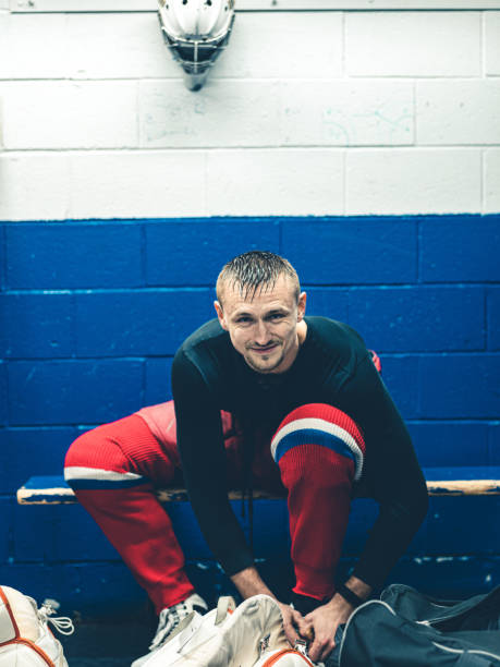 istock Pro Hockey goalie after the training 1199250062