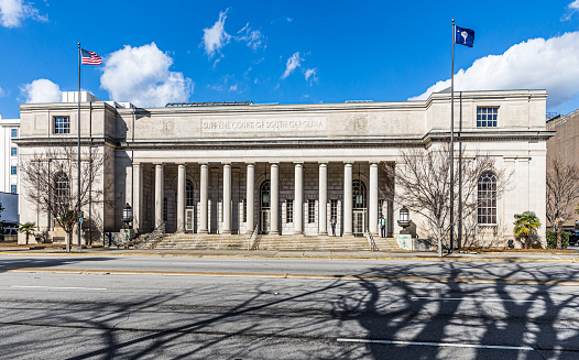 Columbia, SC, USA-7 January 2010: The South Carolina Supreme Court building was originally built as a U.S. Post Office.  Finished in 1921, it is a two-story Neo-Classical style.