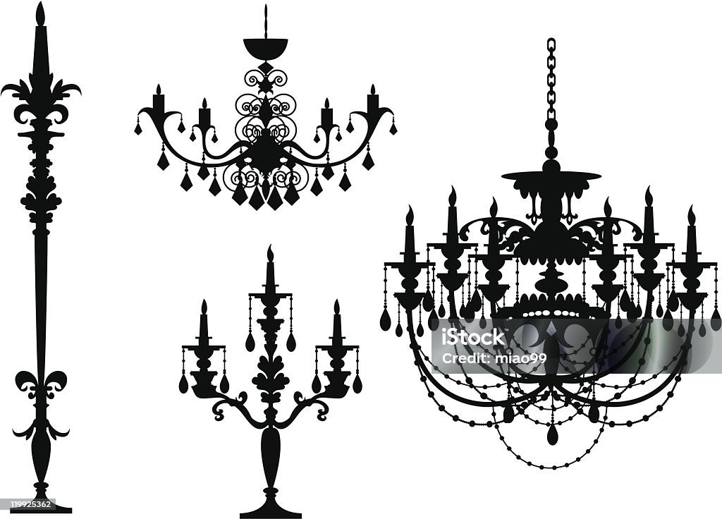 Candelabro-sihouette - Royalty-free Candelabro arte vetorial