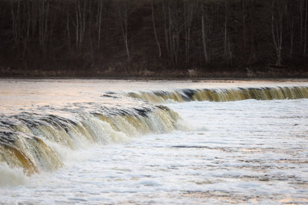 istock Water splashing through widest rockwaterfall in Europe - Ventas rumba. 1199261960