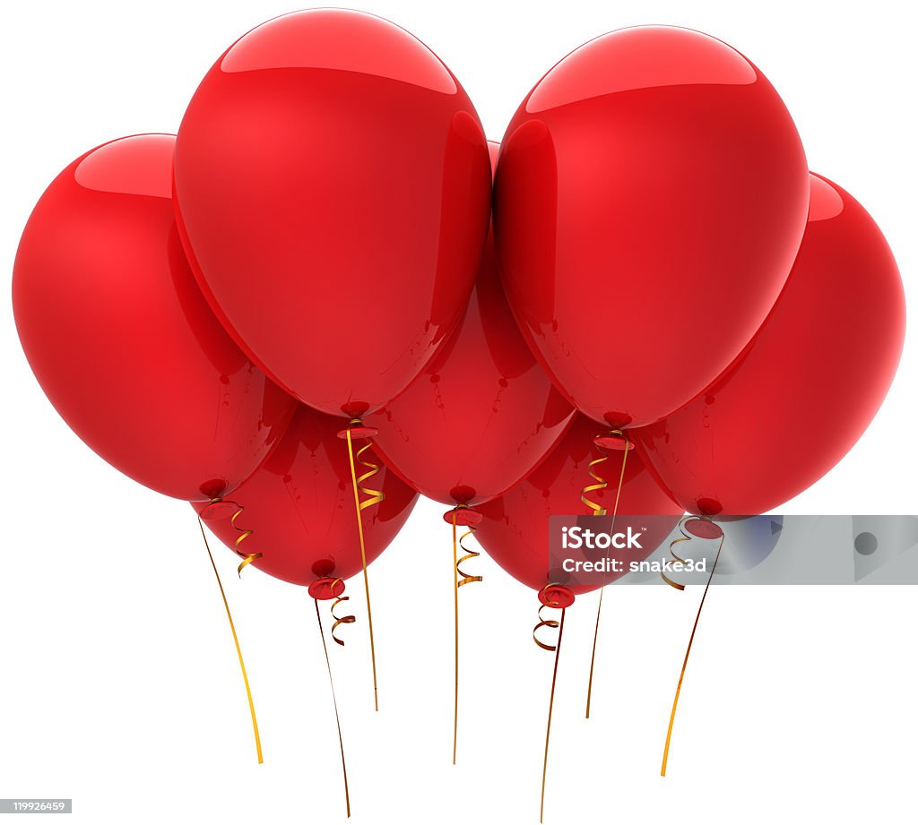 Vermelho balões de hélio clássico - Foto de stock de Amor royalty-free