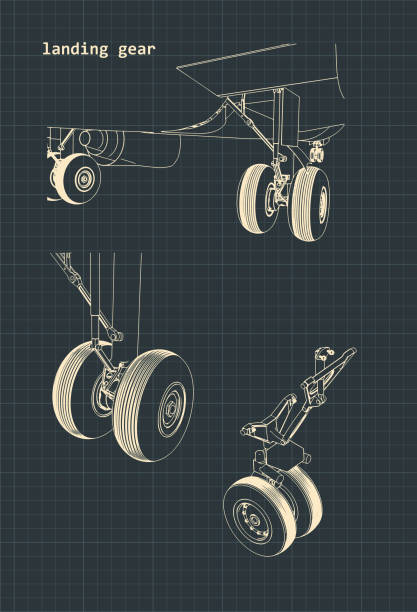 illustrations, cliparts, dessins animés et icônes de train d'atterrissage d'avion - wheel airplane landing air vehicle